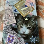 作品【新作】iPhone13pro用カバー・蓄光「猫と王冠シリーズ・ATUKO3」天然石ストラップ付き