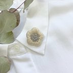 作品ふっくら刺繍のお花ブローチ🌸　　　　　　　　　　受注製作送料無料お花刺繍アクセサリー