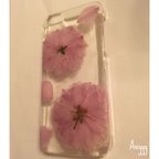 作品八重桜 押し花 iPhoneケース