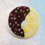 作品ビーズ刺繍★チョコがけレモン