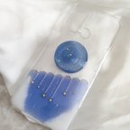 作品星のガーランド 夜空 スマホケース スマホグリップ付き iPhoneケース Android XPERIA Galaxy