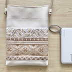 作品【インド刺繍リボンのスマホポーチ】スマホポシェット スマホショルダー サコッシュ