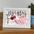 作品 《あかるいひかり・うさぎ》ありがとう　ことうた　あいうえお作文　ポエム　あふれる想い　言葉の力　感謝を込めて　笑顔　思いやり　ちゅうりっぷ　チューリップ　門出　応援