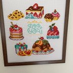 作品sweets アラカルト🍰🍪クロスステッチ刺繍額