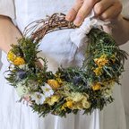 作品新作2024母の日ギフト　　yellow　flower Wreathビタミンカラー　新築祝い　母の日　誕生日