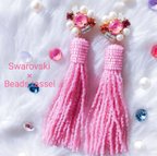 作品Swarovski × beads tassel earring