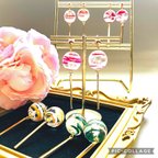 作品☆風鈴ピアス　選べる5色☆ 耳飾り ハンドメイド アクセサリー ビーズ イヤリング