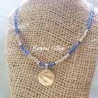 作品*14Kgf* 古代スタイル☆ラピスラズリと真鍮のエキゾチックネックレス lapis lazuli heishi necklace