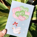 作品Love&Peace 鳩と風船 ポストカード