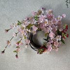 作品🌸✨春満開✨枝垂れ桜のパールアレンジメント✨枝の大リース🌸インテリア🌸壁掛け🌸