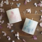 作品期間限定20％off＊360度美しい 七色紫陽花 miniキャンドル