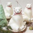 作品〈しろくまのキャンドル〉天然素材　ろうそく　インテリア　北欧　ギフト　プレゼント　誕生日　プレゼント　お祝い　かわいい　癒し　ホッキョクグマ　白熊　雑貨　バースデー　結婚式　ウェディング　