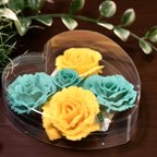 作品【母の日] あんフラワークッキー　ブルー　薔薇　バラ　プレゼント　グルテンフリー　結婚　退職　お祝い　バレンタインデー