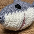 作品かぎ針編み海洋生物ホオジロザメかわいい編みぐるみ (Lサイズ) Crochet Sea Creatures Great White Shark Amigurumi (L size)