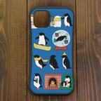 作品ペンギン【iPhone12・iPhone13対応】ペンギン・ウィンターブルー グリップケース iPhone用【各機種あります】