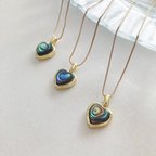 作品【Paua shell charm necklace】シェルネックレス アワビ貝 