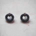 作品クロッシェリングブラックピアス　Crochet Ring Black Earrings