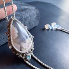 作品cherry blossom agate × labradorite / bolotie necklace #マクラメネックレス＃　