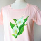 作品手描き　夏の思い出　水芭蕉Tシャツ