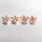 作品桜と一粒のピアス･イヤリング(パープル)