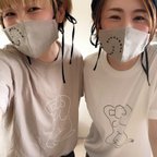 作品夏用♡リネン 刺繍リボンマスク（大人用）