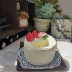 作品＊再…販＊モルタルケーキ鉢【苺ケーキ】