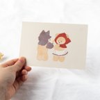 作品くまの赤ずきんちゃんポストカード