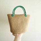 作品笹和紙 | round shape bag_green