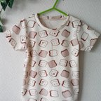 作品食パン柄のＴシャツ　１００サイズ