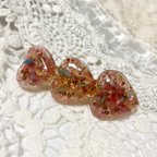 作品紫陽花&かすみ草&スターチス🏵レジンバレッタ バレッタ ヘアバレッタ ハート型 