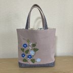 作品【朝顔】　アップリケトートバック　