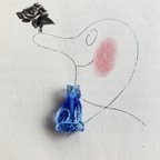 作品【1コずつ販売】JIRI＊IVANA#czech beads#チェコビーズ　egyptiancat24✖️14㍉ irregular mable crystal＊ blue/ blue
