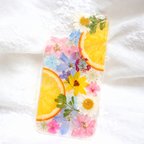 作品Orange✩Colorful*押し花iPhone11用ケース