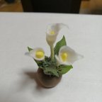 作品💛新春”人気のカラー”・焦げ茶陶器風植木鉢　ミニチュア　ドールハウス