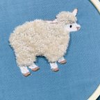 作品フアフア羊の刺繍がま口 ♡ 受注生産
