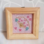 作品🎀新作　お雛様の花扇🌸ひな祭り　刺繍フレーム　お花の刺繍　壁飾り インテリア雑貨