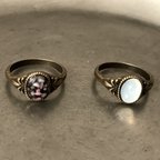 作品vintage stone ring"pink marble"（ビンテージ ストーン リング ピンクマーブル）