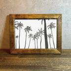 作品【Palm trees】フレーム付き原画　160mm×210mm