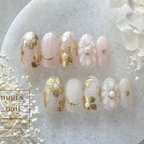 作品ネイルチップ No.127 フラワーネイル nail ジェルネイル