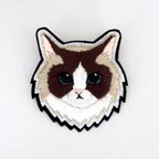 作品猫ちゃんの刺繍ブローチ(ラグドール)