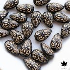 作品[20pcs] 18x11mm Antique Black Vintage Beads ・アンティーク アクリルビーズ 