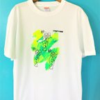 作品2枚以上ご購入で30%OFF！【コットン　オリジナル　プリント　Tシャツ ＜GREEN CHARACTER（緑　キャラクター）＞】