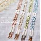 作品くすみカラー ⋒ macrame ショルダーストラップ ⋒ オーガニックコットン