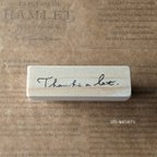 作品「Thanks a lot」の消しゴムはんこ  