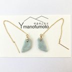 作品糸魚川産　翡翠のアメリカンピアス