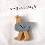 作品木粉粘土のマグネット：ダチョウ