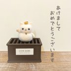 作品鏡もちの招き猫と賽銭箱のハッピーセット 正月飾り