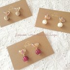 作品Autumn color heart earrings ピアス