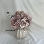 作品母の日ギフトNo.1 アンティーク薔薇花瓶アレンジ　アーティフィシャルフラワー