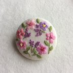 作品刺繍・お花のブローチ（リース A）